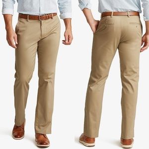 Kirkland Signature men’s khaki stretch cotton flat front dress pants size 38x29